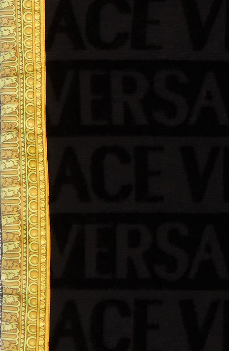Versace Barocco Bath Mat, Alternate, color, Black