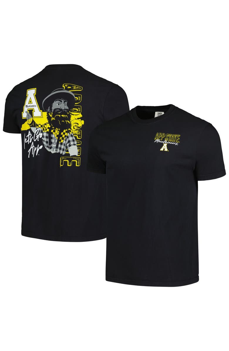 IMAGE ONE Men's Black Appalachian State Mountaineers Hyperlocal Comfort Colors T-Shirt, Main, color, 