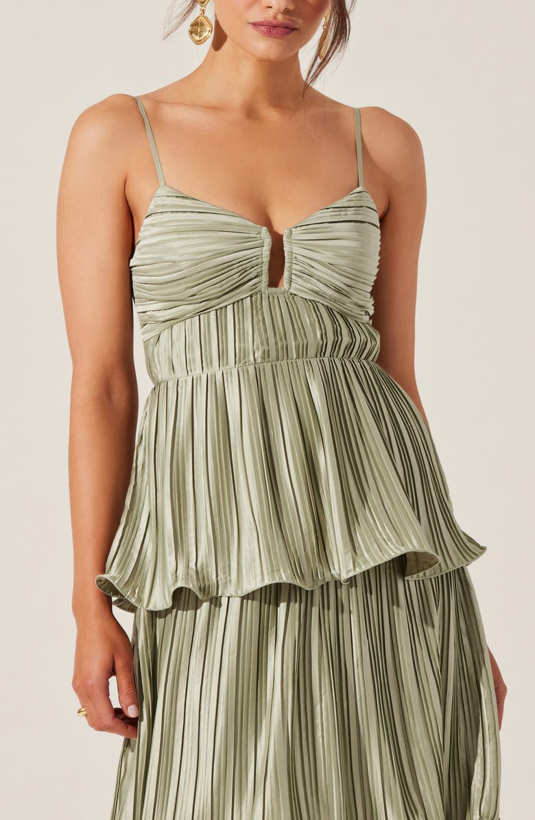 ASTR the Label Lupin Plissé Sleeveles Tiered Maxi Dress, Alternate, color,