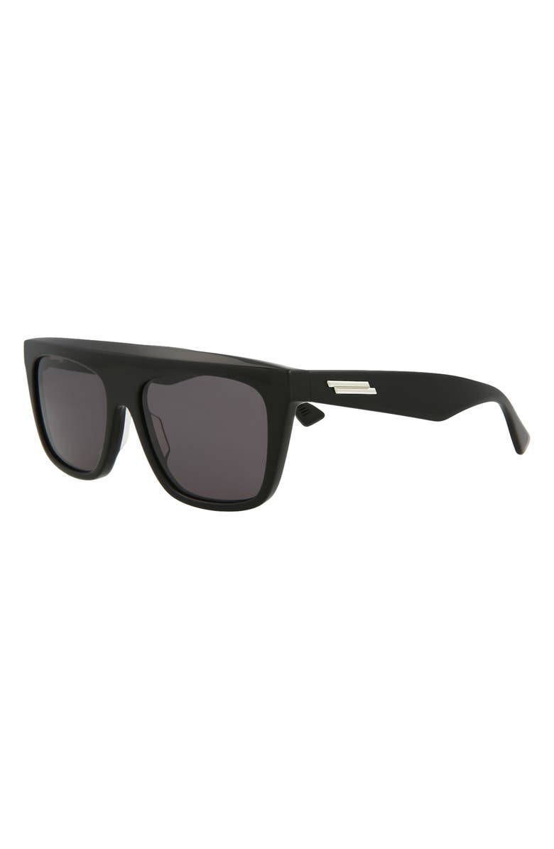 Bottega Veneta 57mm Square Core Sunglasses, Alternate, color, Black Black Grey