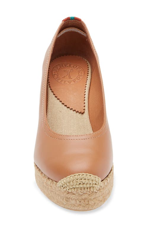 Penelope Chilvers Scoop Espadrille Platform Wedge Pump In Tan