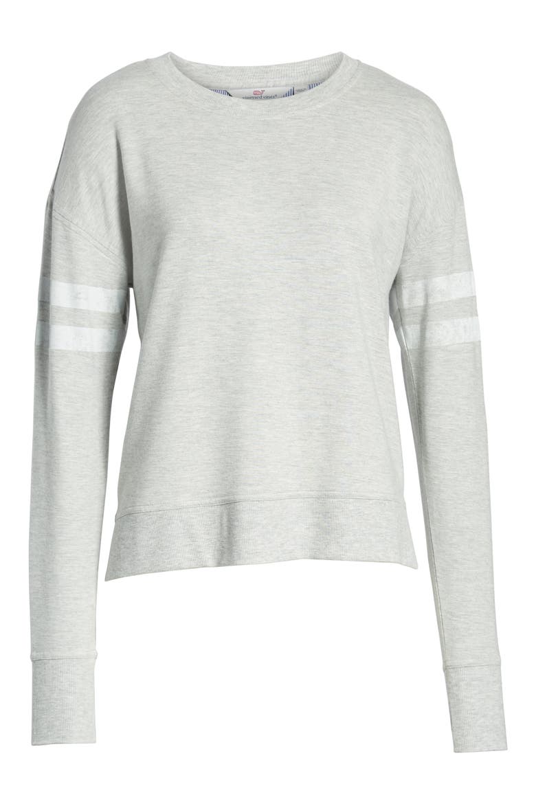 Varsity Stripe Sweatshirt, Alternate, color, GRAY HEATHER