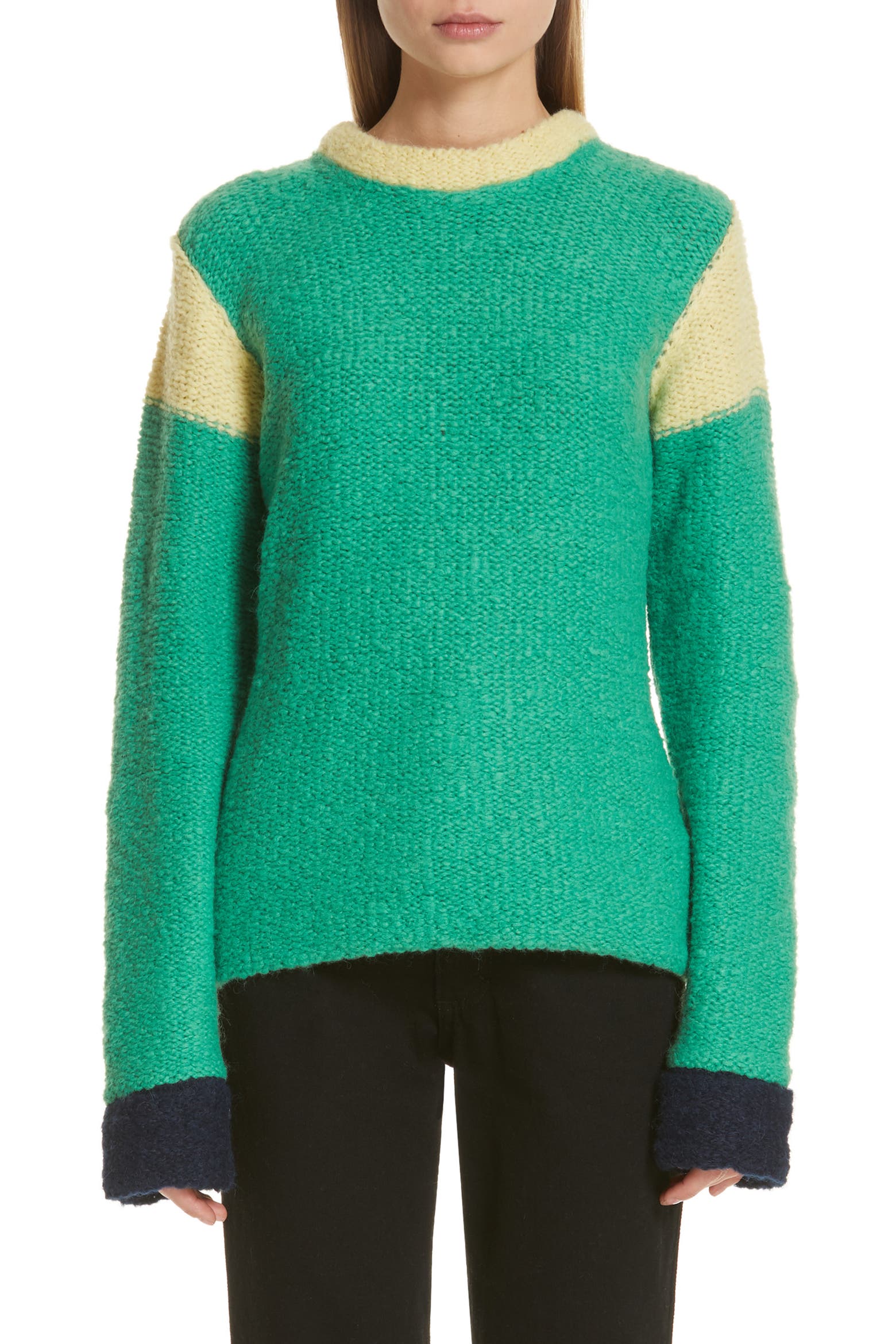 Kermit Spaceman Eckhaus Latta Kermit Colorblock Sweater (Women) | Nordstrom