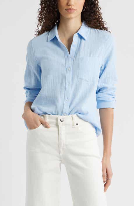 Casual Gauze Button-Up Shirt