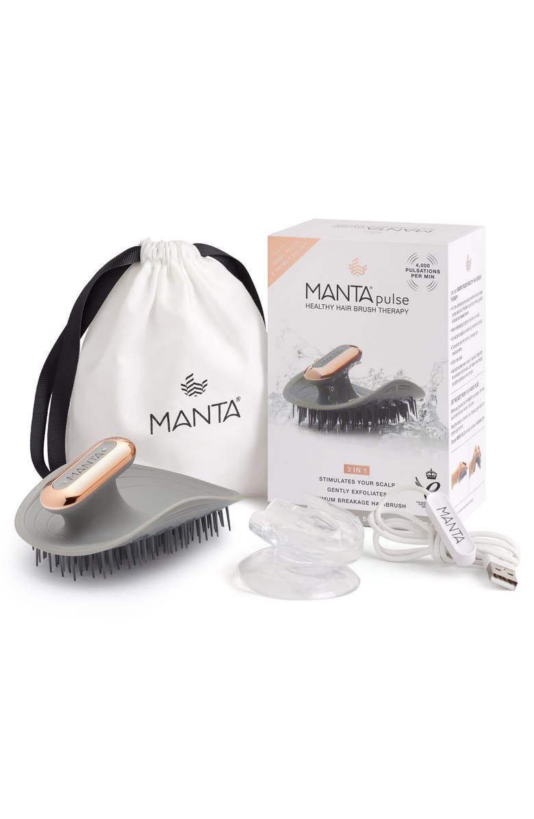 Manta Pulse Professional Scalp Massage Brush, Main, color, Grey
