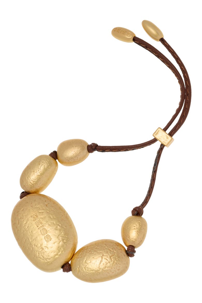 Penny Smooth Pebble Cord Bracelet, Alternate, color, GOLD TONE BROWN
