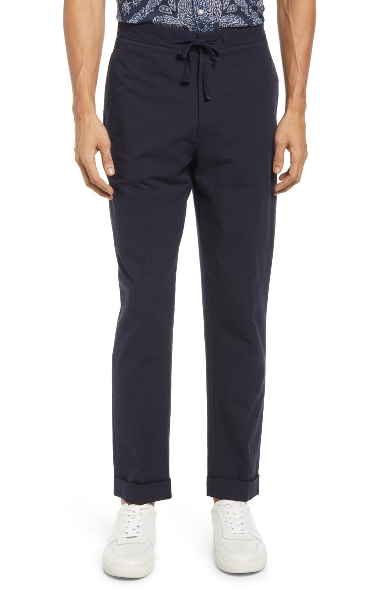 Officine Générale Joseph Cotton Seersucker Pants, Main, color, 