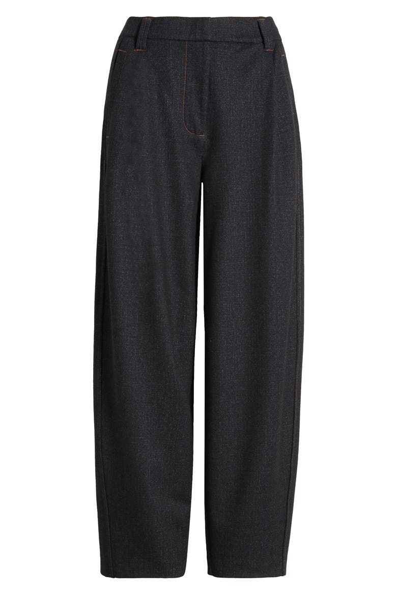 'Ab'Solution Skyrise Pleated Barrel Pants, Alternate, color, DARK INDIGO