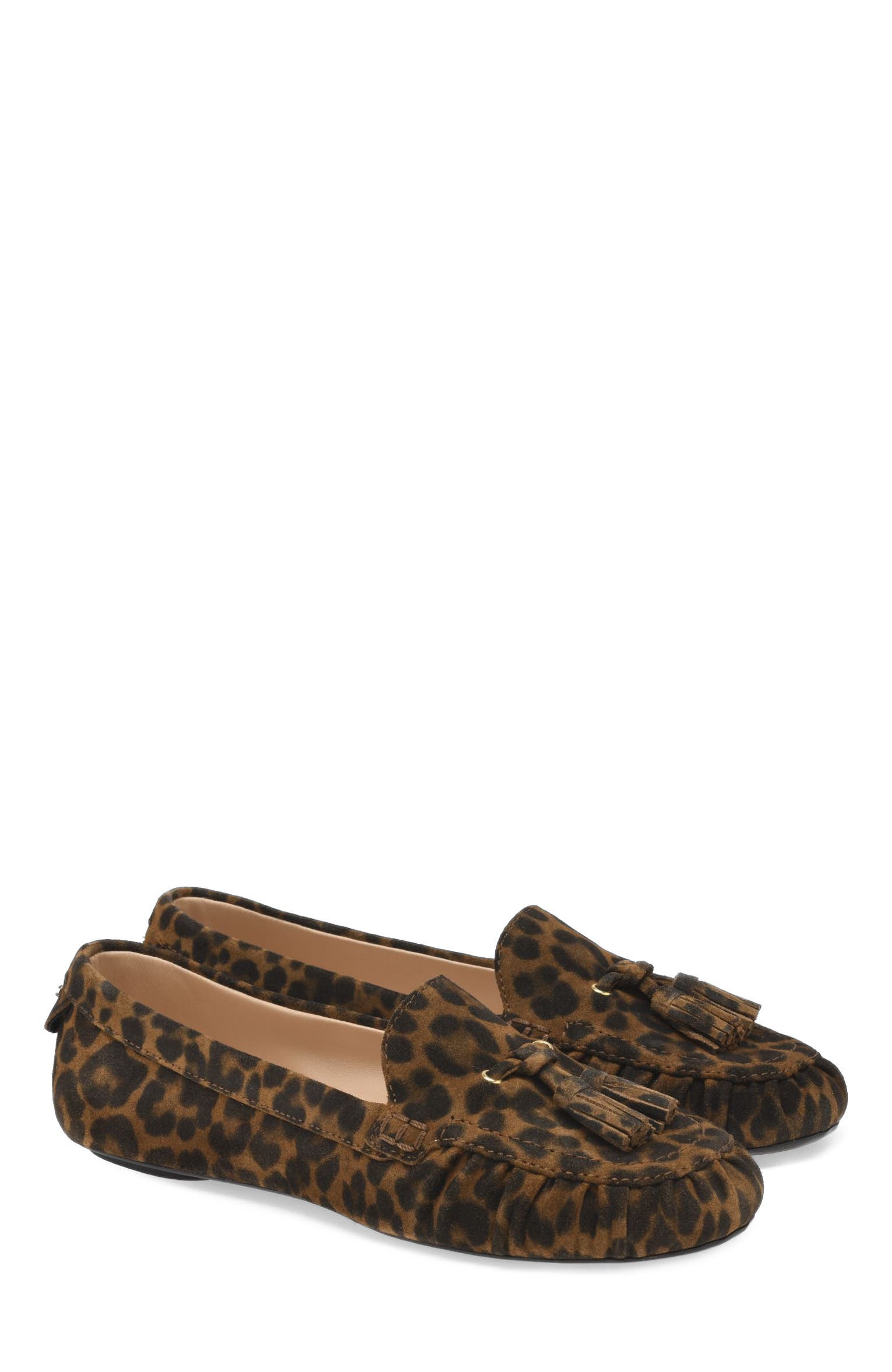 Thèa Mocassin, Alternate, color, Leopard Suede Leather