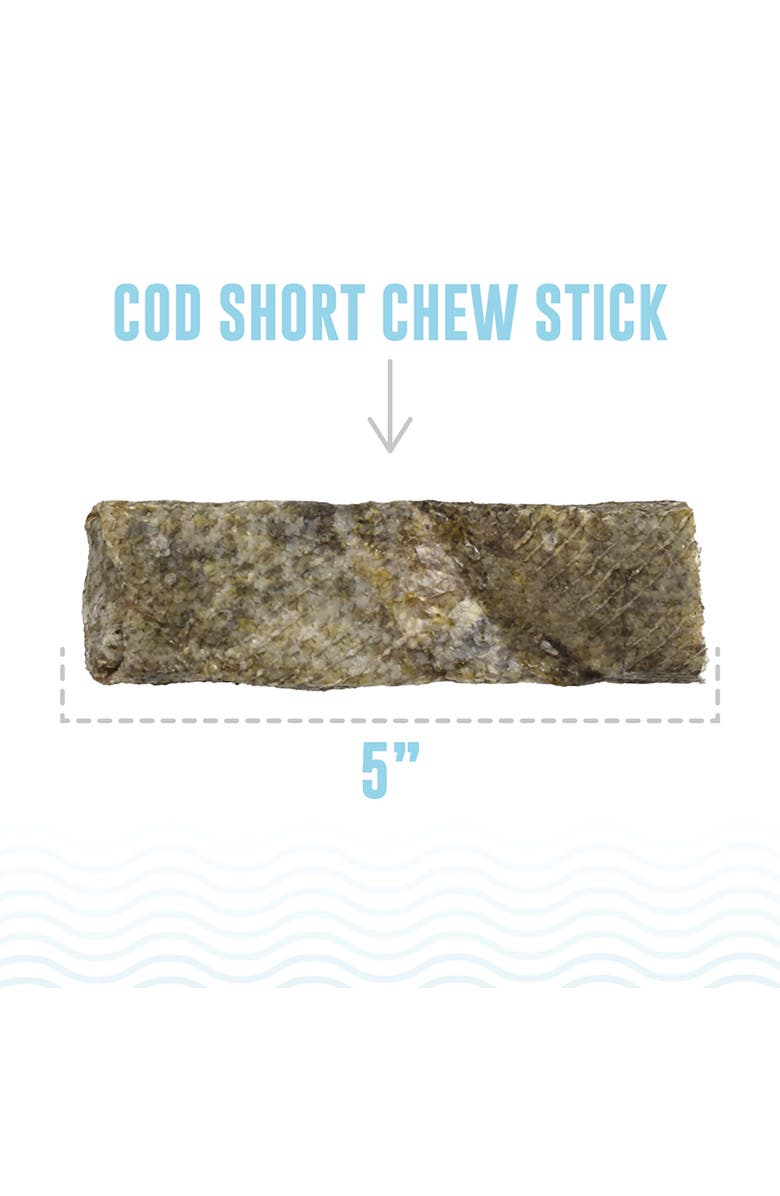 ICELANDIC+ Cod Skin 5" Short Dog Chew Sticks Treat, 24 Pack Bag, Alternate, color, 