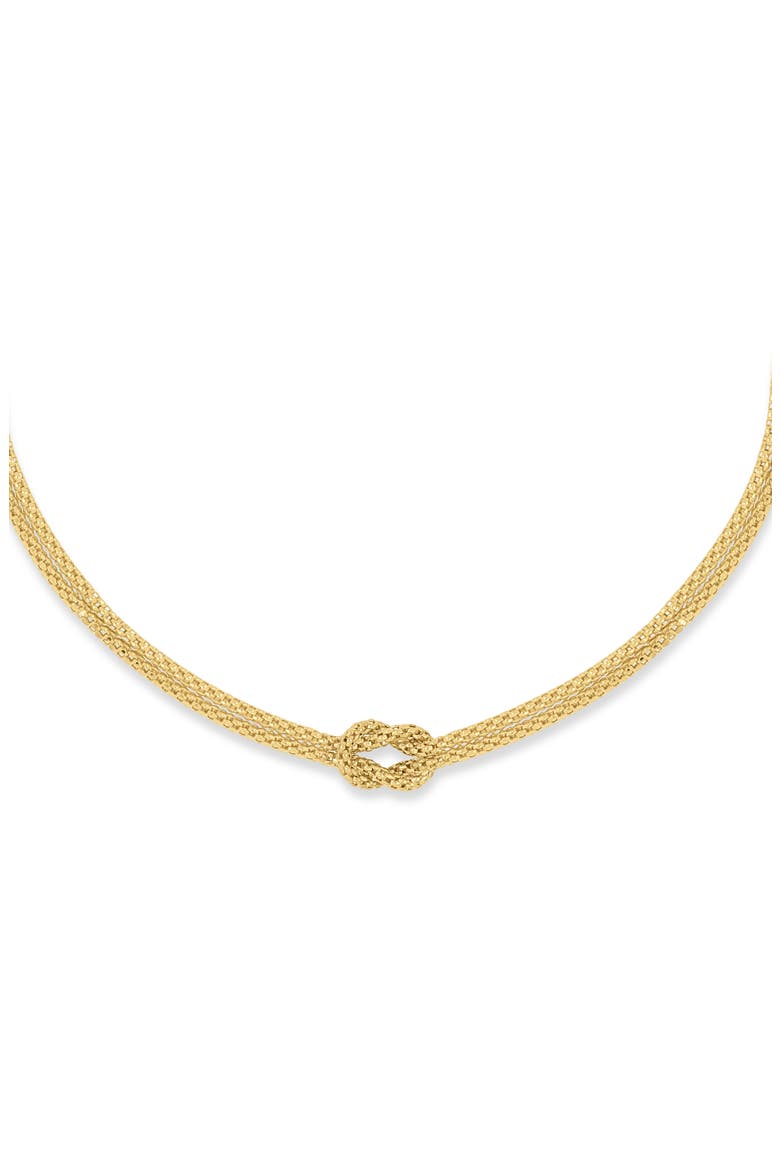 14k Gold Triple Strand Knot Chain Bracelet, Alternate, color, 14KY
