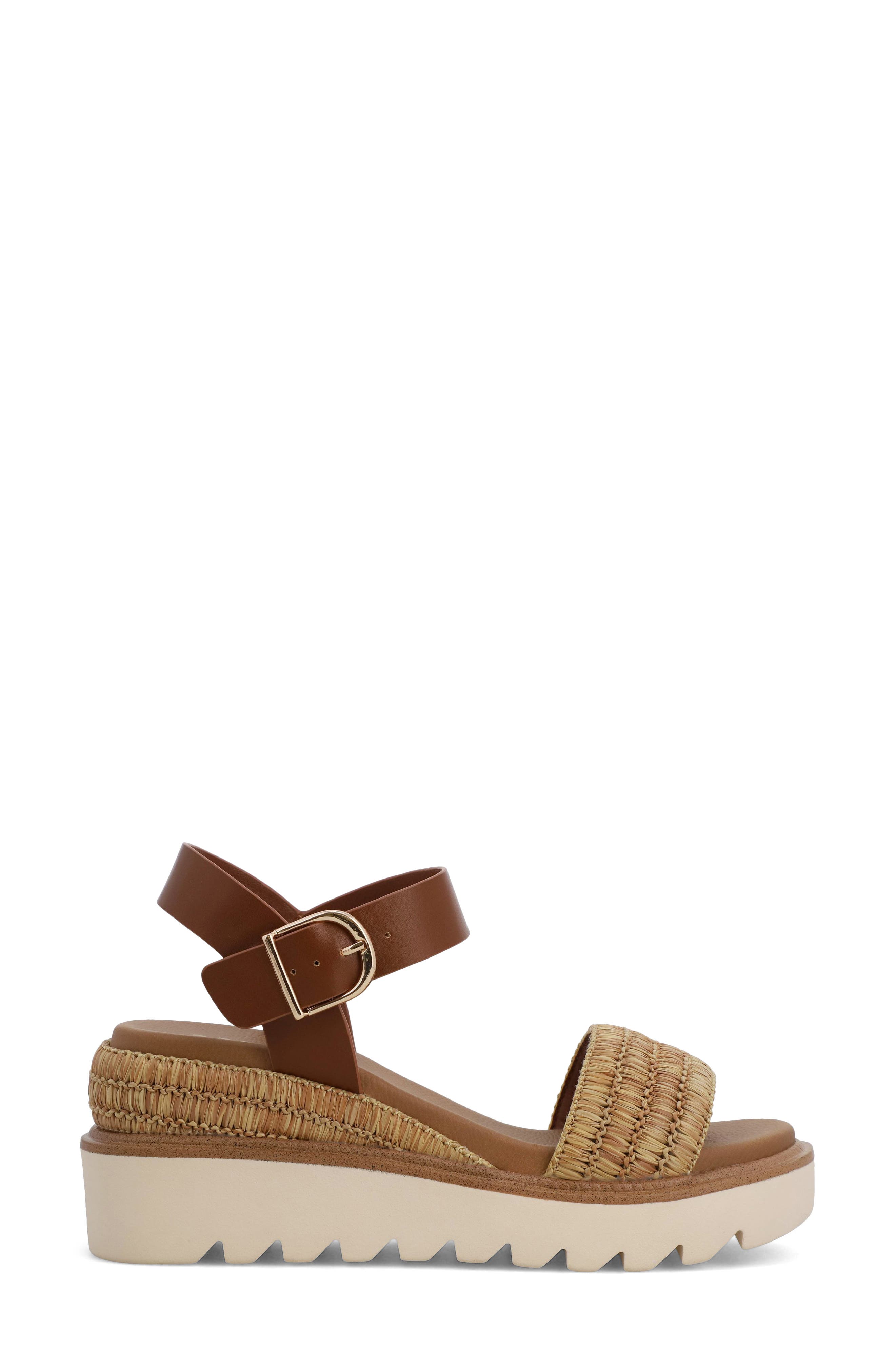 MIA Odalys Wedge Sandal, Alternate, color, Cognac/ Natural