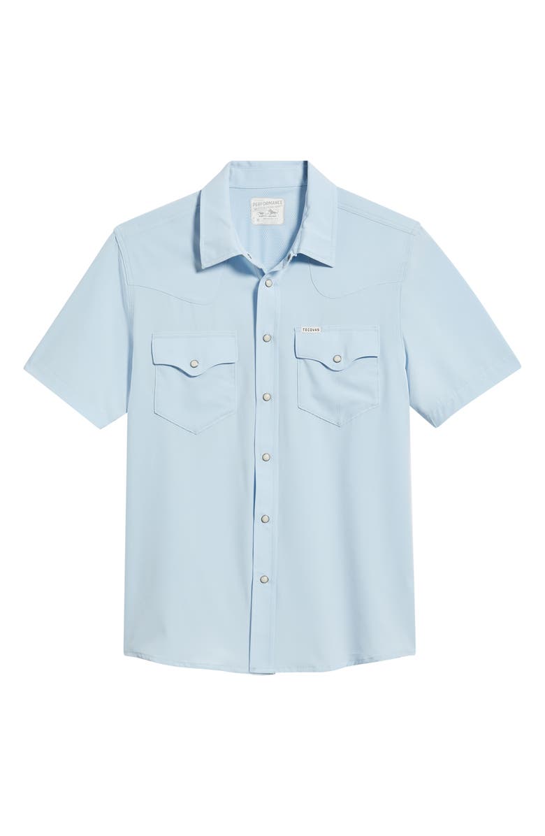Tecovas Performance Western Short Sleeve Button-Up Shirt, Main, color, Sky