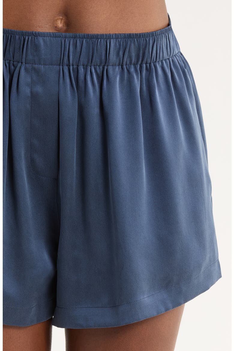 Washable Silk Short Pajamas, Alternate, color, DEEP BLUE