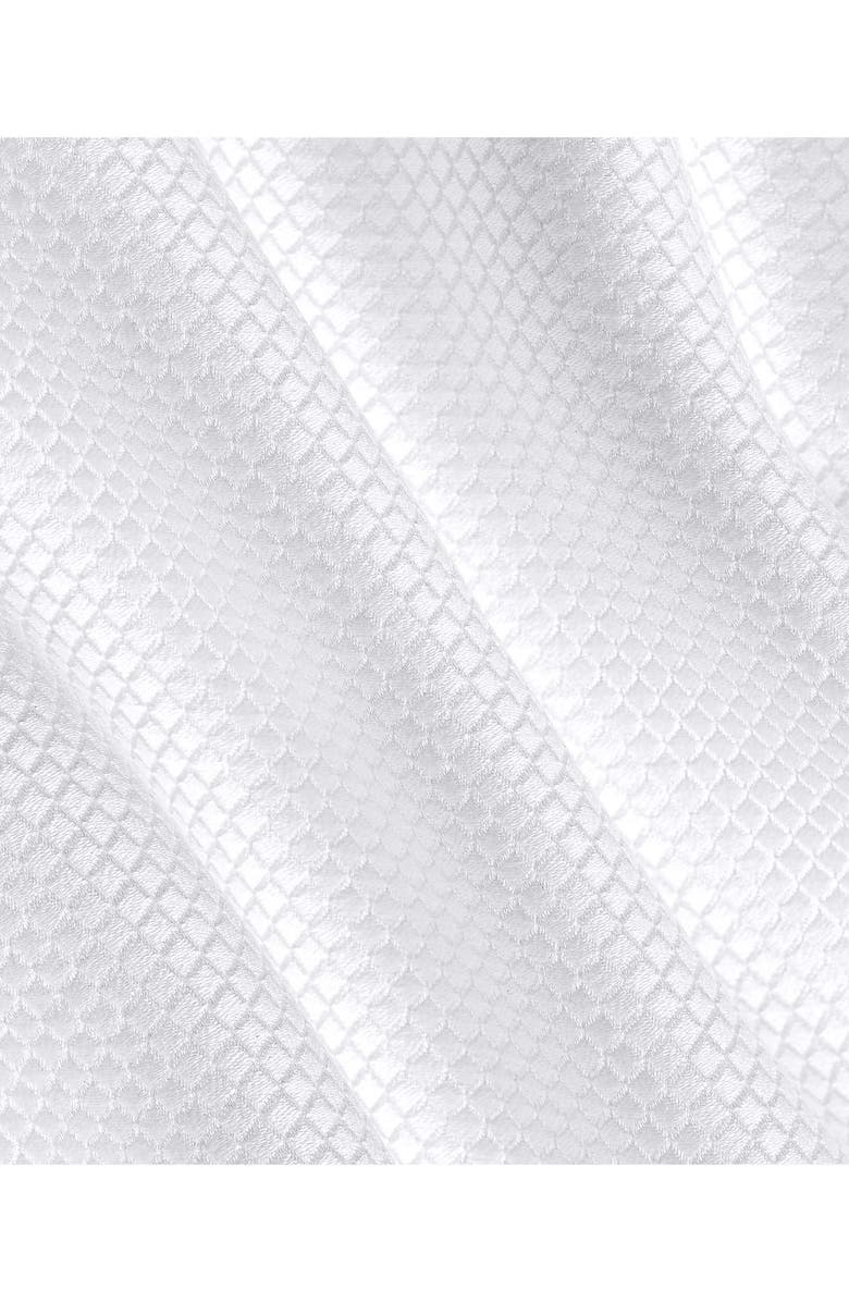 David Donahue Trim Fit Micro Diamond Dobby Cotton Dress Shirt, Alternate, color, White