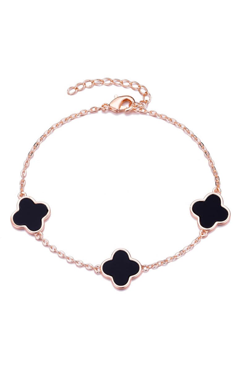 Adornia Black Clover Bracelet, Main, color, Pink-Black