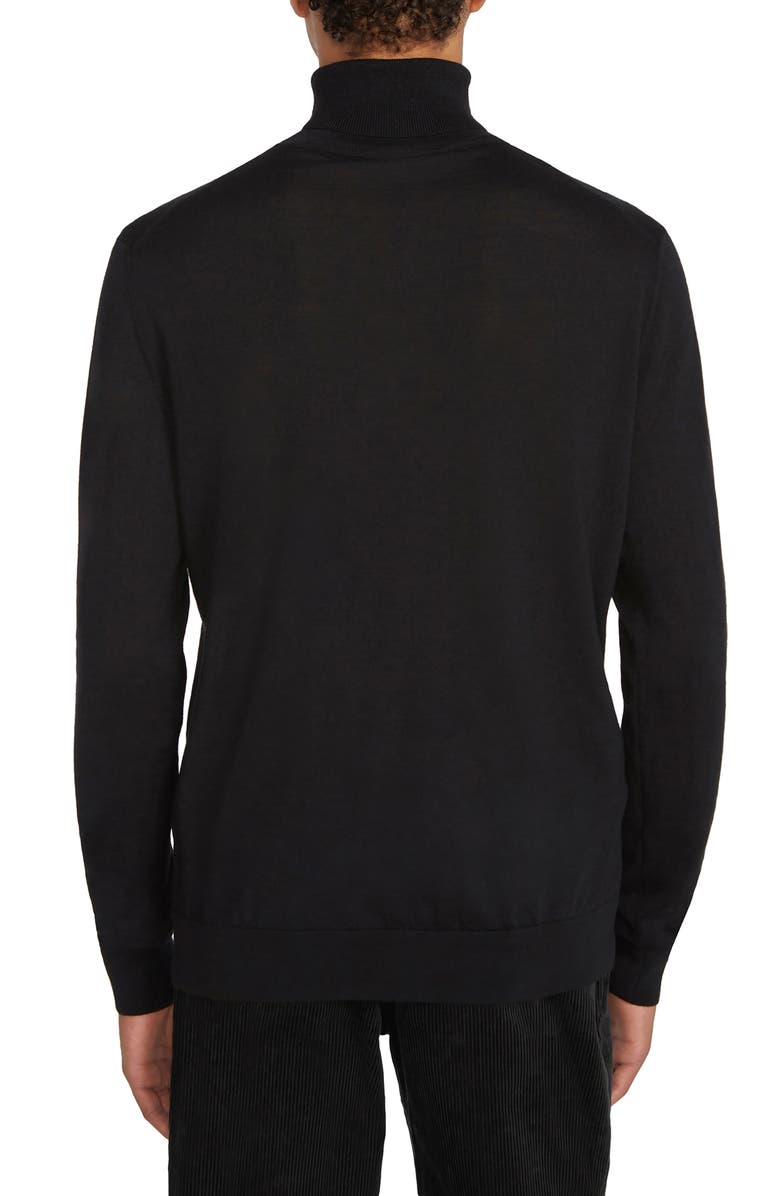 Jack Victor Wool, Silk & Cashmere Turtleneck Sweater, Alternate, color, Black