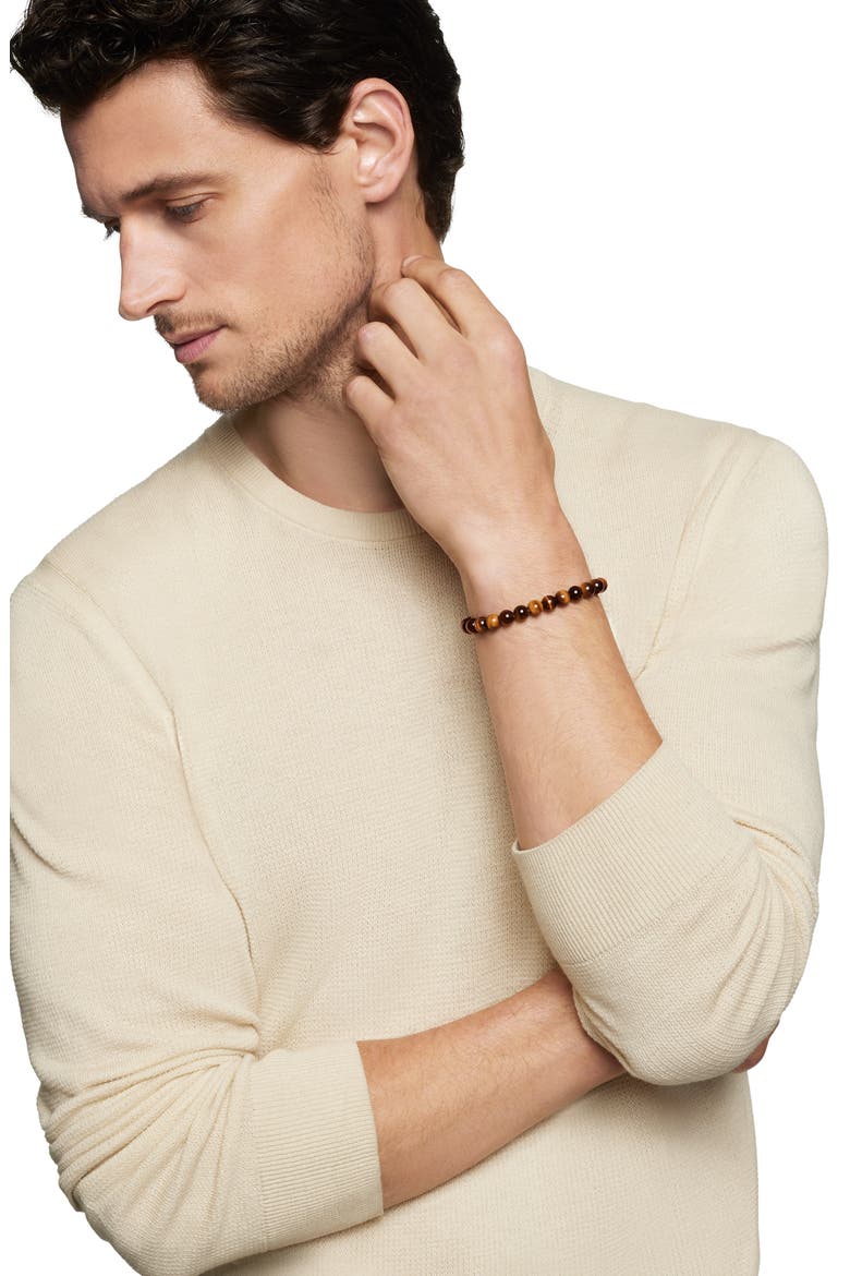 Men's Spiritual Beads Bracelet, Alternate, color, TIGER EYE