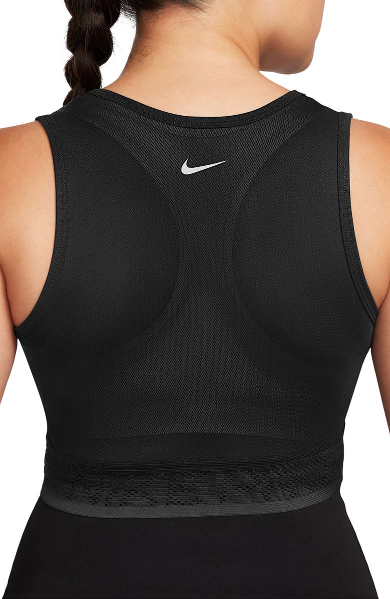 Nike Pro Mesh Crop Tank, Alternate, color, 010 Black/White