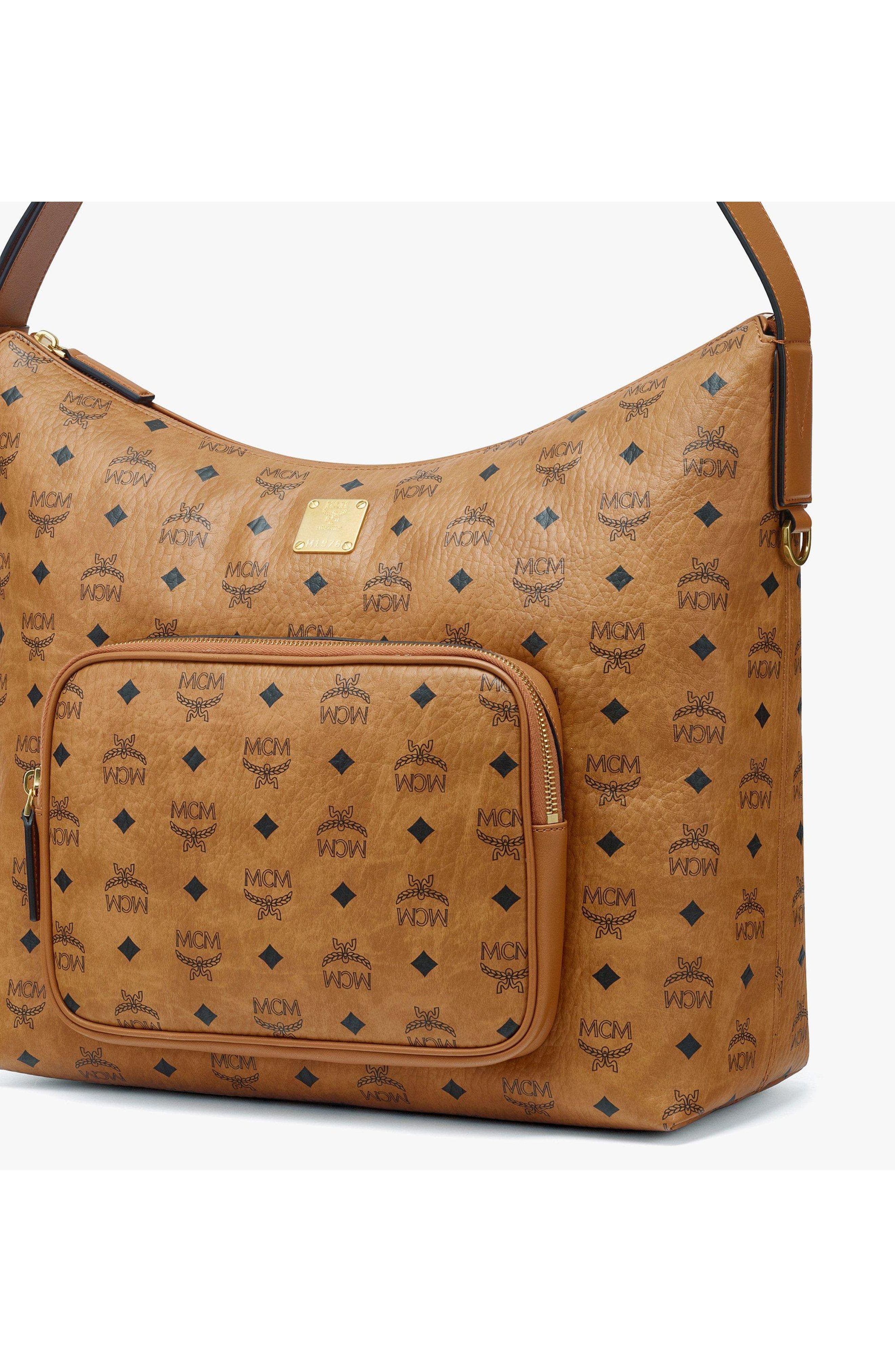X-Large Aren Zip Hobo in Visetos, Alternate, color, Cognac