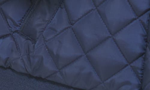 Levi's Diamond Quilted Faux Shearling Lined Bomber Jacket In Blue