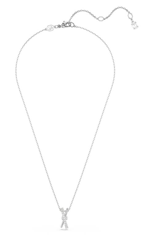 Swarovski Hyperbola Pendant 2 Band Rhodium Shiny White In White Gold