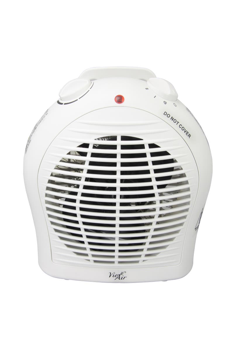 Vie Air 1500W Portable 2-Settings White Fan Heater with Adjustable Thermostat, Main, color, White