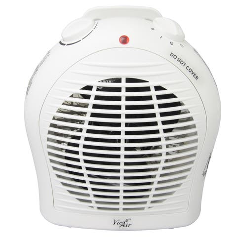 1500W Portable 2-Settings White Fan Heater with Adjustable Thermostat