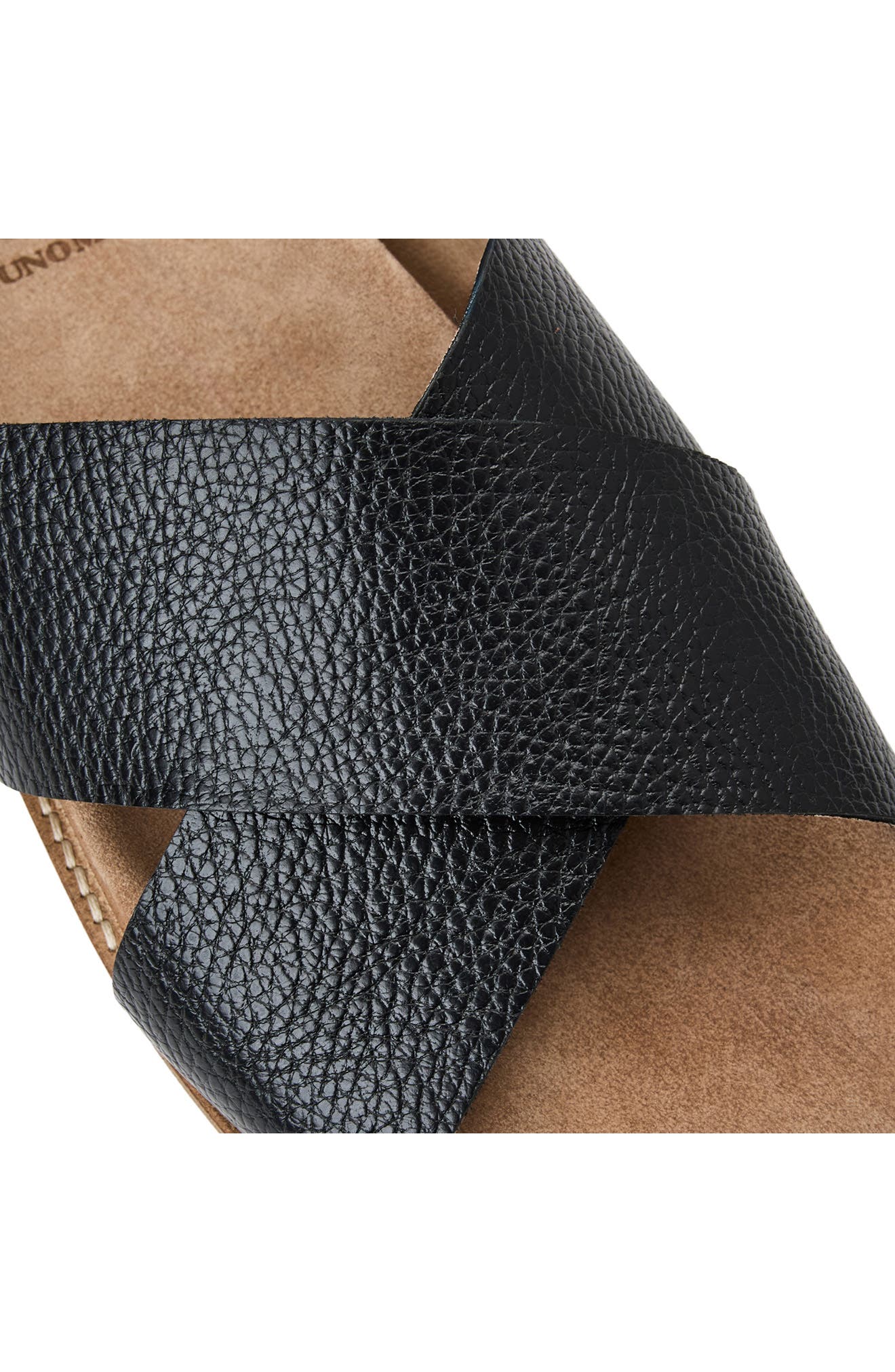 Bruno Magli Edgar Crisscross Leather Slide Sandal, Alternate, color, Black Pebbled