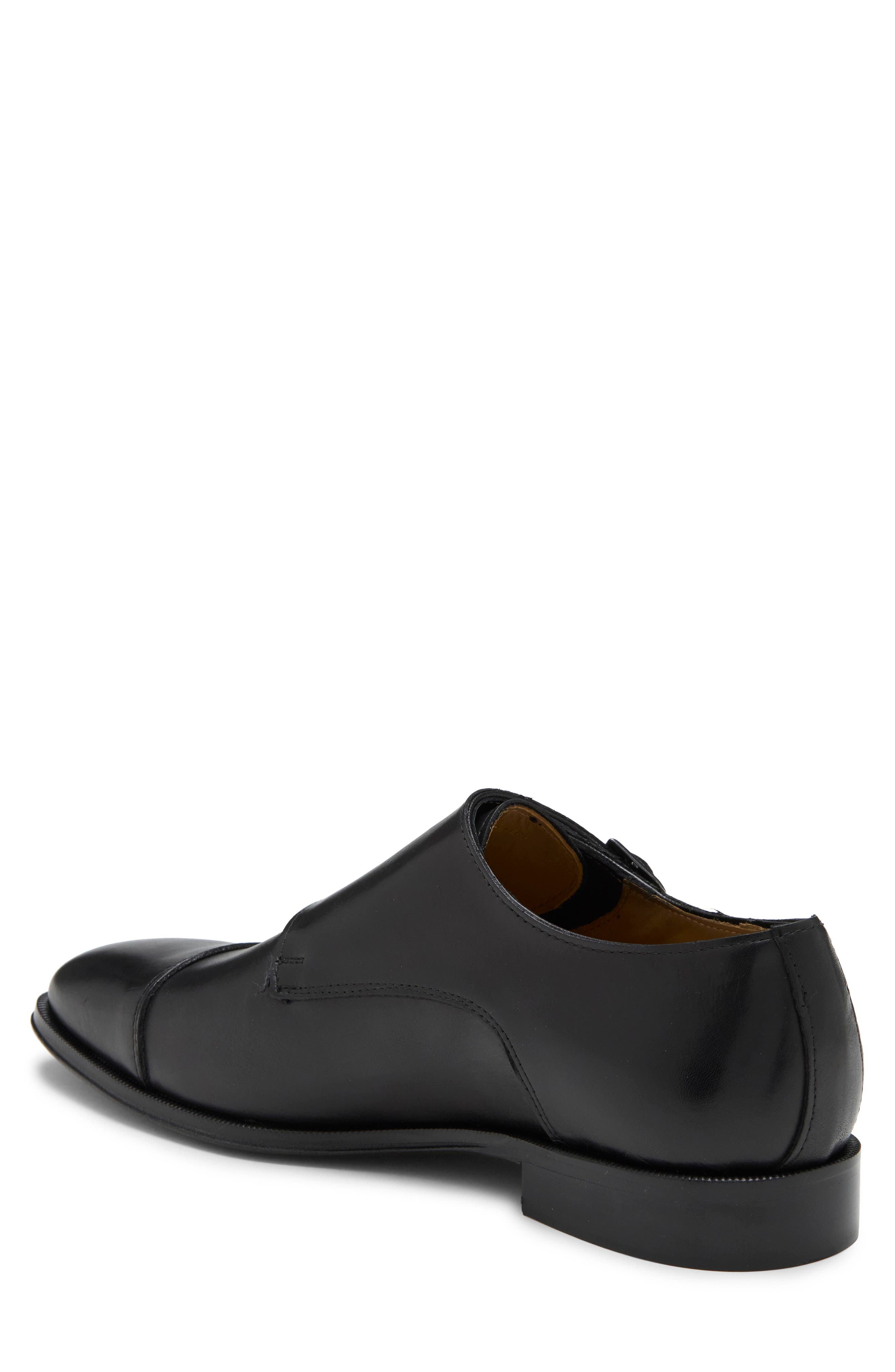 Montgomery Double Monk Strap Leather Shoe, Alternate, color, CRUST PAOLO BLACK