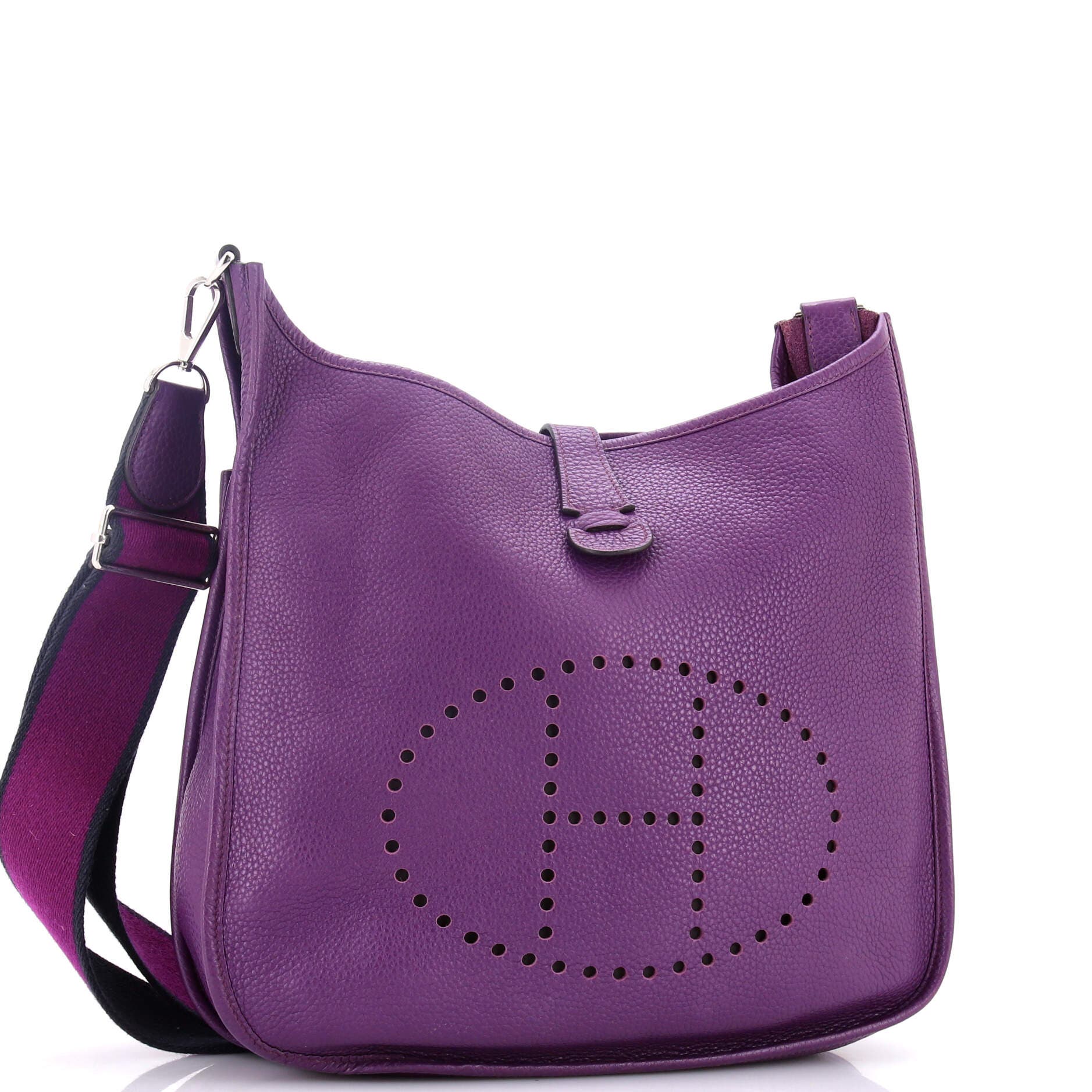 Pre-Owned Hermes Evelyne Bag Gen III Clemence GM, Alternate, color, Ultraviolet