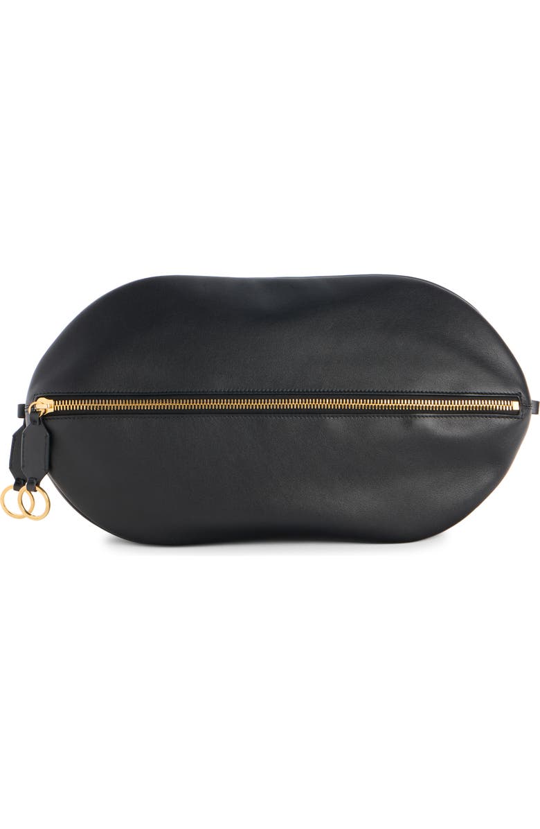 Balenciaga Medium Bolero Leather Bowling Bag, Alternate, color, Black/ Plum