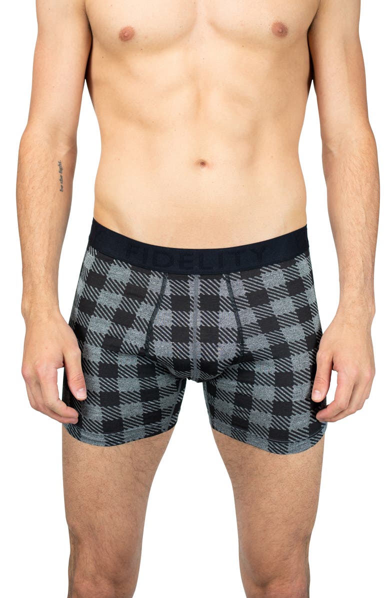 Fidelity Denim The Epic X-Hold Lumberjack Plaid Performance Boxer Briefs, Main, color, 
