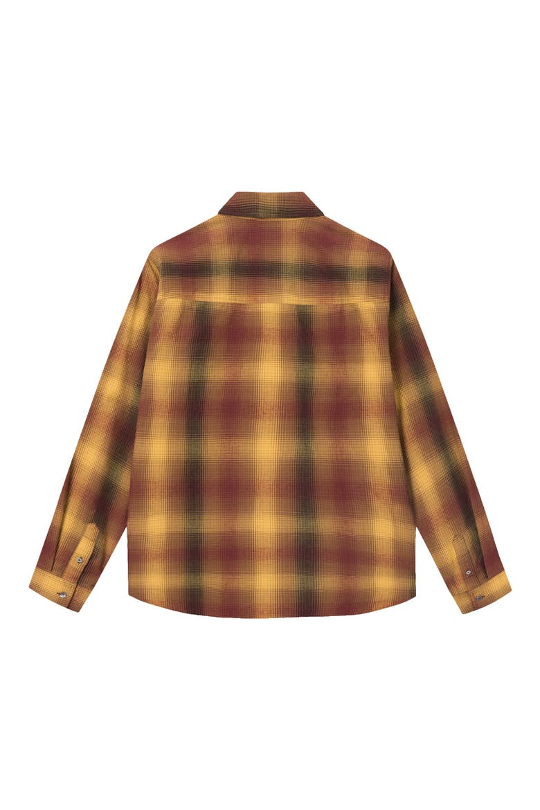Avenir Gradient Plaid Flannel Button-Up Shirt, Alternate, color, 2005 BROWN CHECK