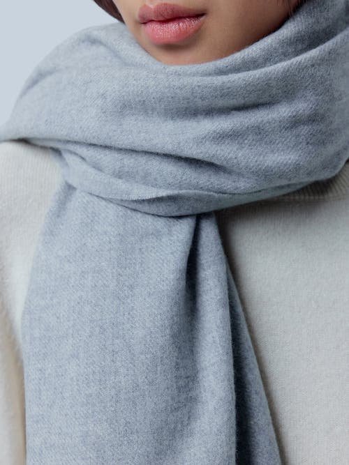 Gobi Cashmere Wide Fringe Scarf In Gray