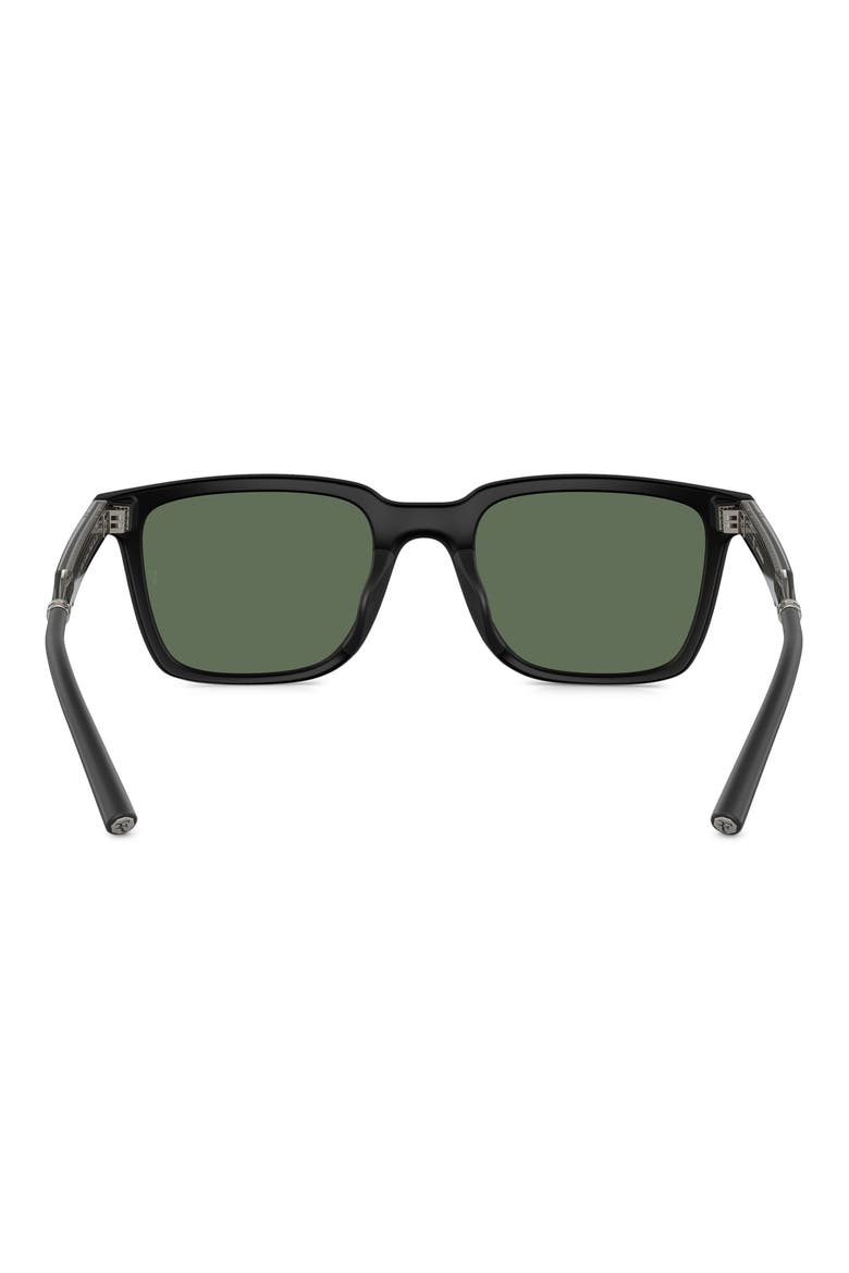 Roger Federer 52mm Polarized Rectangular Sunglasses, Alternate, color, MATTE BLACK POLARIZED