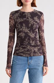 Melrose and Market Long Sleeve Mesh Top