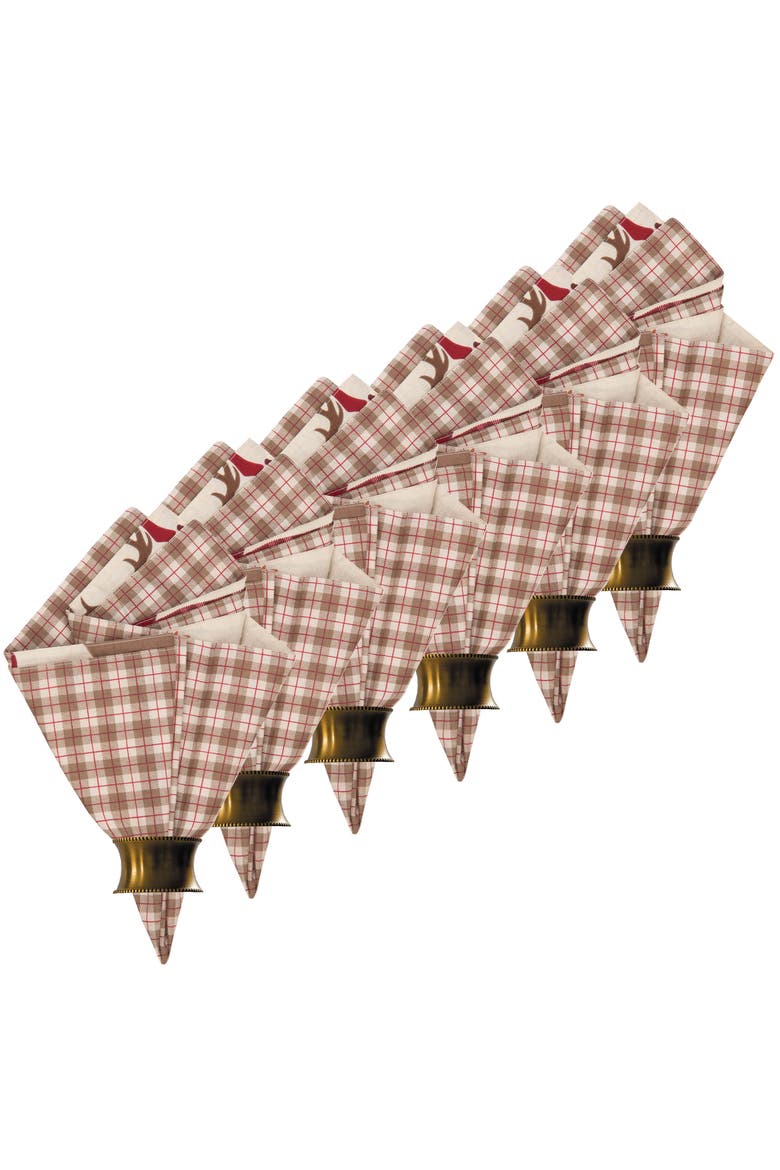 Colton Napkin Set of 6, Alternate, color, Red