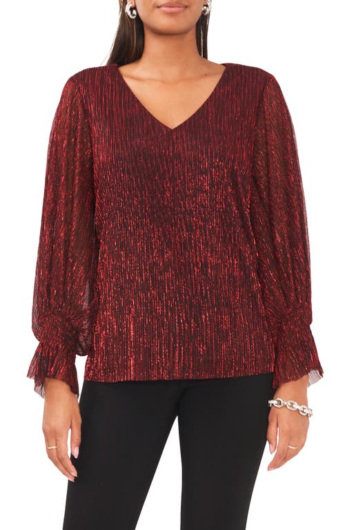 VINCE CAMUTO VINCE CAMUTO SMOCKED CUFF METALLIC TOP