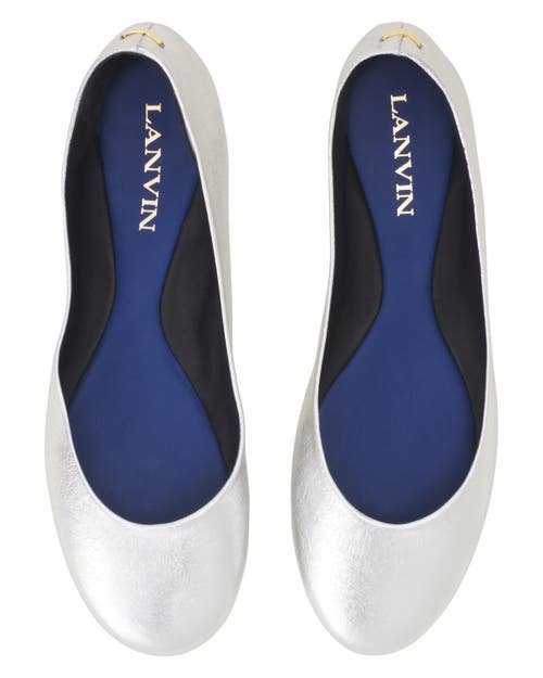 Lanvin Metallic-finish Leather Ballet Flats In Multi