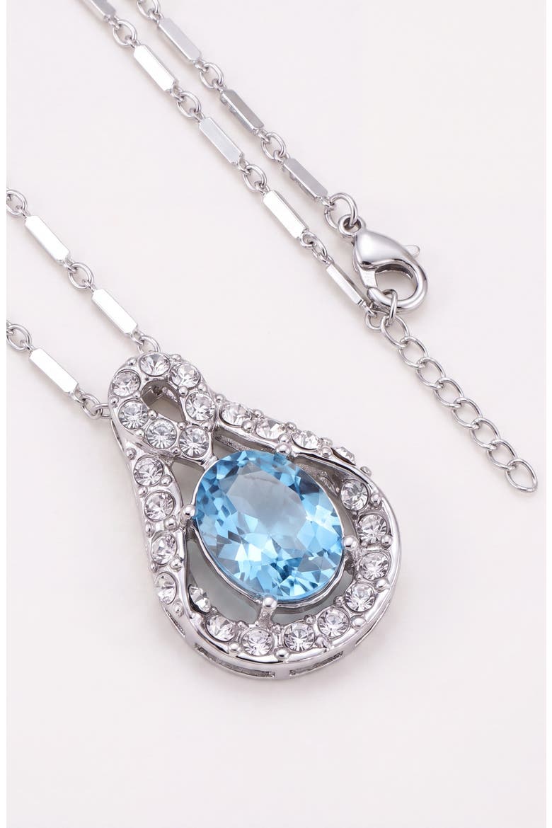 Teardrop Crystal Pendant Necklace, Alternate, color, Light Sapphire