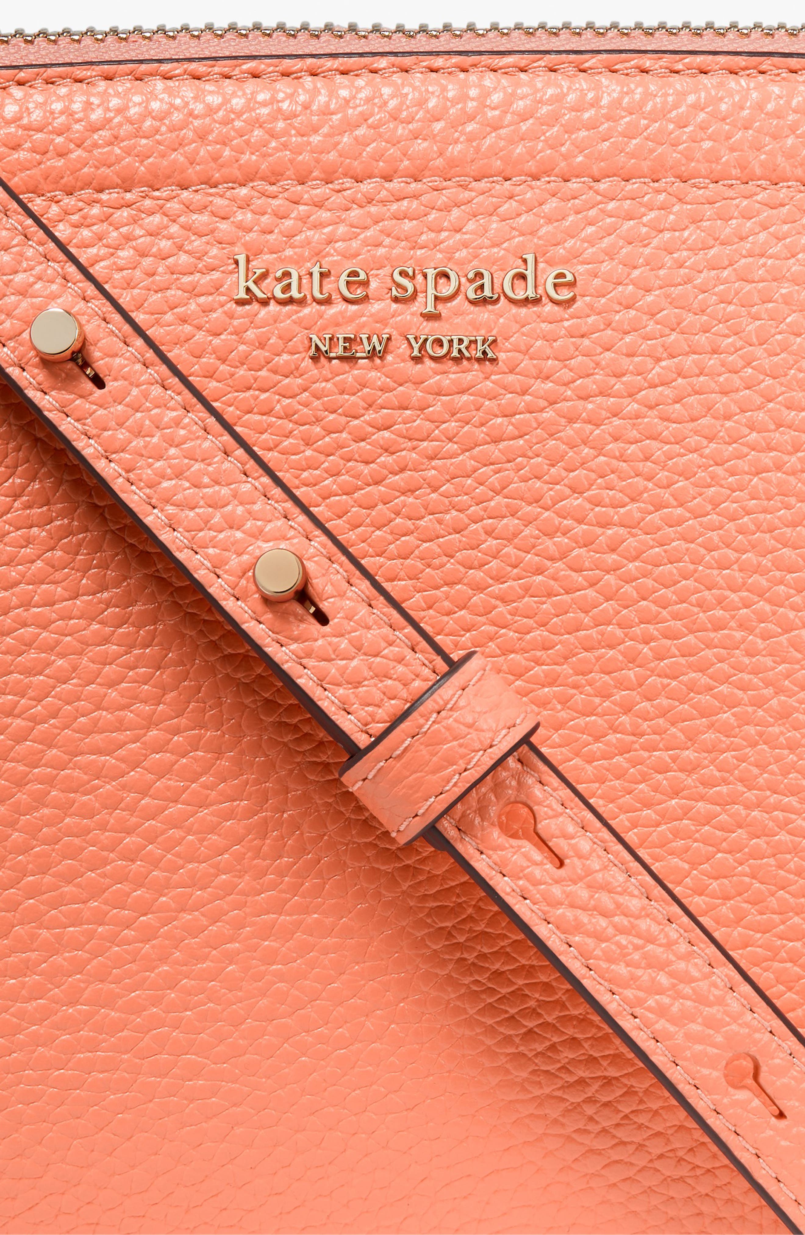 knott small leather crossbody bag, Alternate, color, MELON BALL