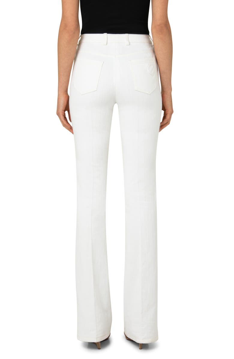 Akris punto Faye Pintucked Bootcut Stretch Denim Jeans, Alternate, color, 012-Cream