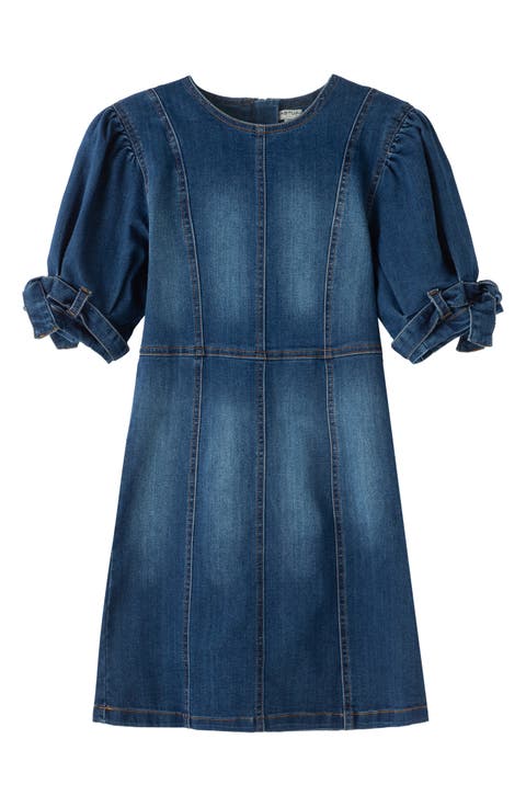 Kids' Belted Cuff Denim Dress (Big Girl)