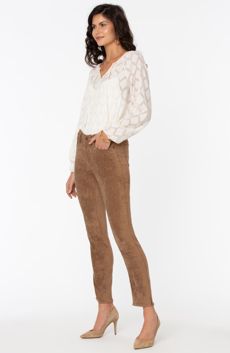 NYDJ Alina Split Hem Faux Suede Ankle Skinny Jeans, Alternate, color, 