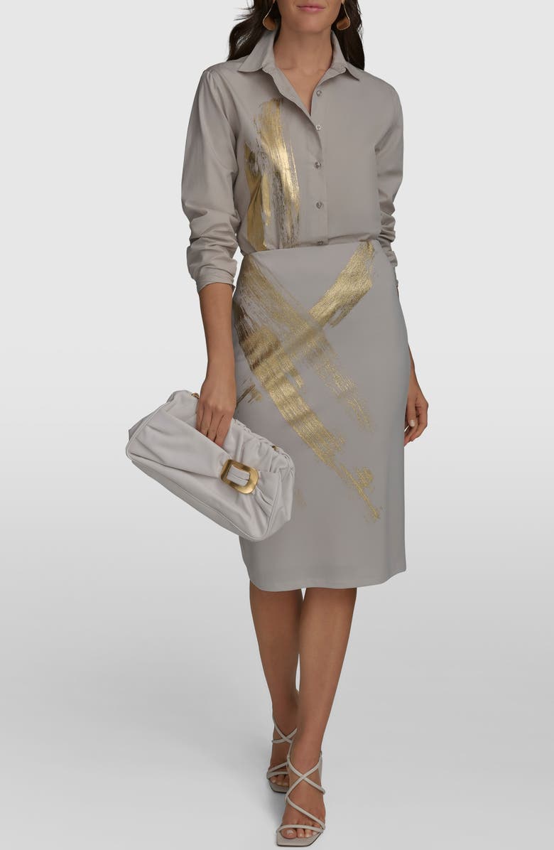 Donna Karan New York Brushstroke Pencil Skirt, Alternate, color, 