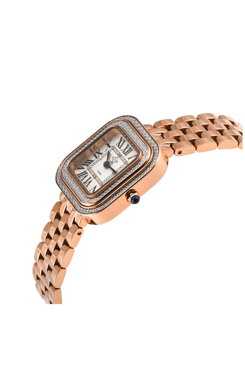 Bellagio Diamond Swiss Bracelet Watch, 30mm, Alternate, color, ROSE GOLD