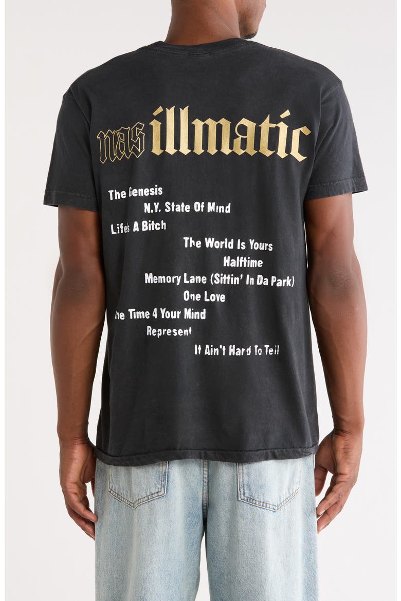 Nas Illmatic Cotton Graphic T-Shirt, Alternate, color, AGED BLACK