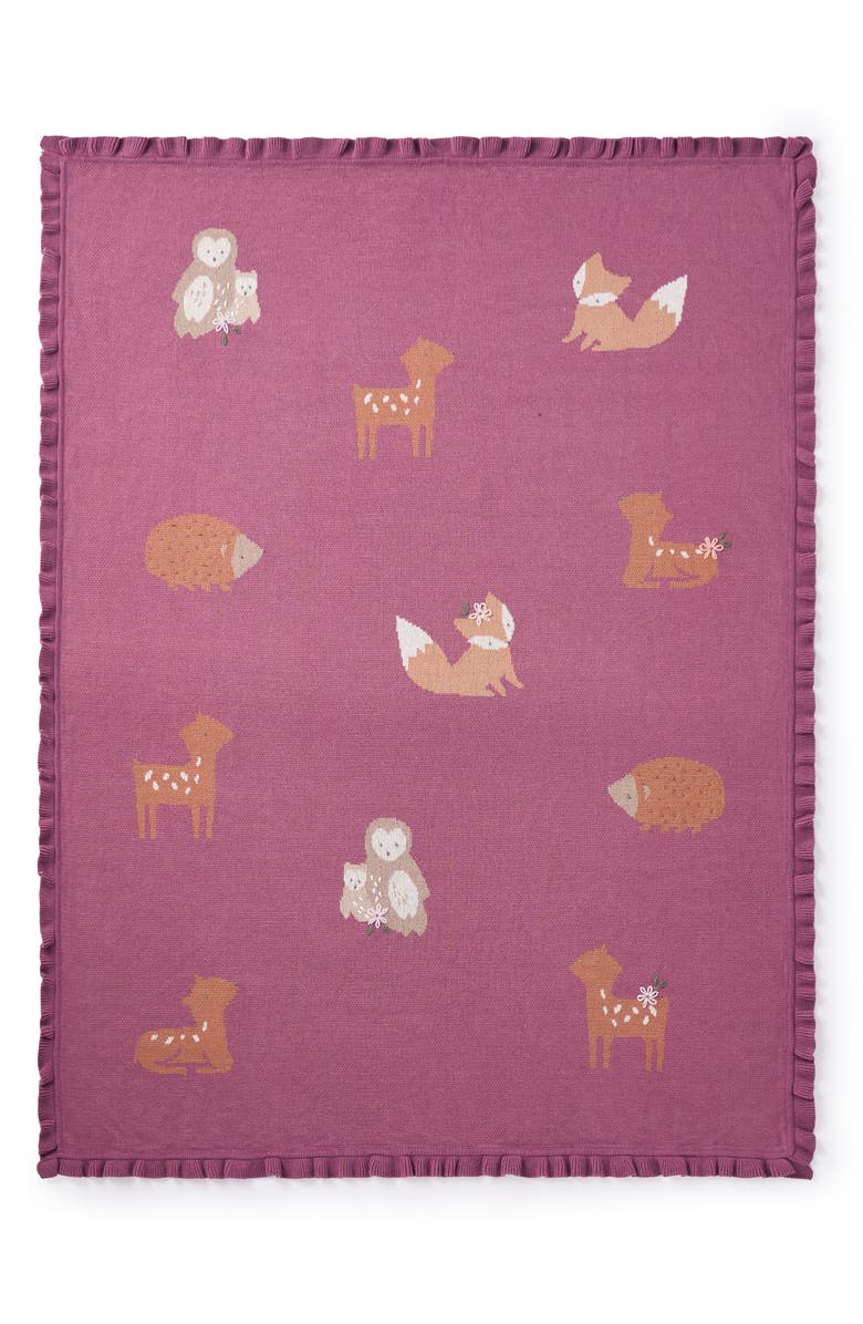 Elegant Baby Forest Family Cotton Knit Blanket, Alternate, color, Dark Violet
