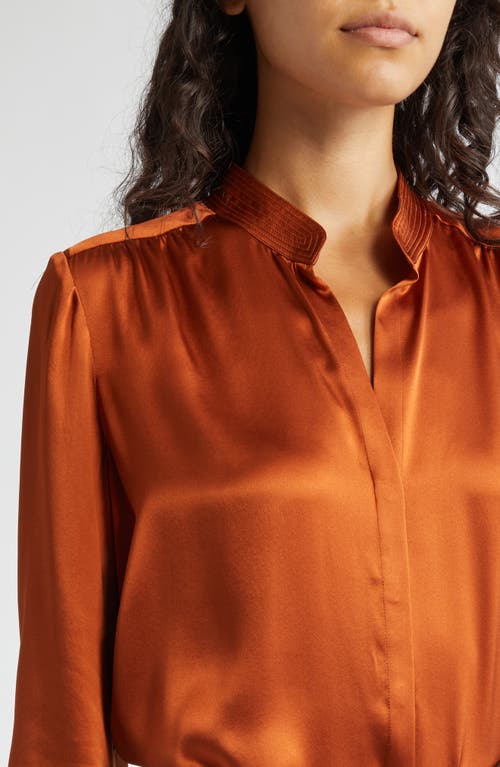 L Agence Bianca Silk Blouse In Rich Ginger